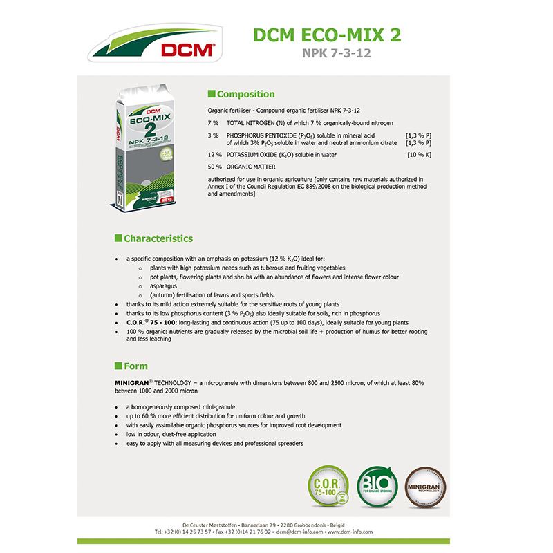 DCM ECOR 2 NPK 7 -3 -12